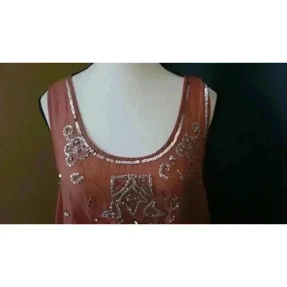 Free People Copper Starry Night Tunic – Sleeveless Boho Summer Top (M) - Picture 3 of 16